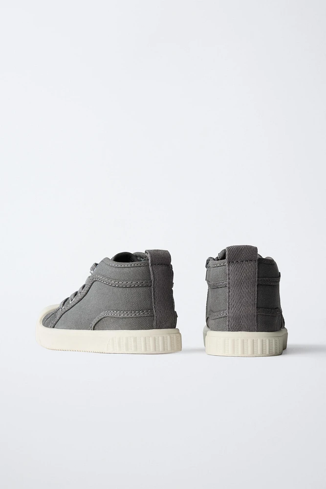 COTTON HIGH-TOP SNEAKERS
