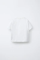 RUFFLED PATCH T-SHIRT