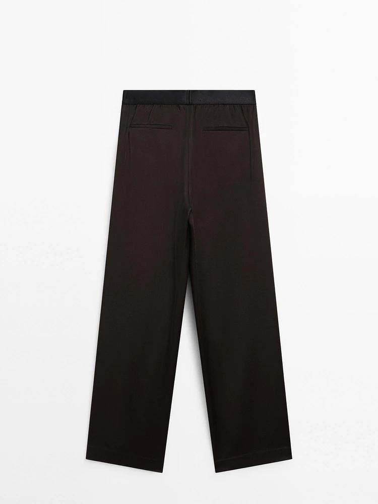 Pantalon large satiné