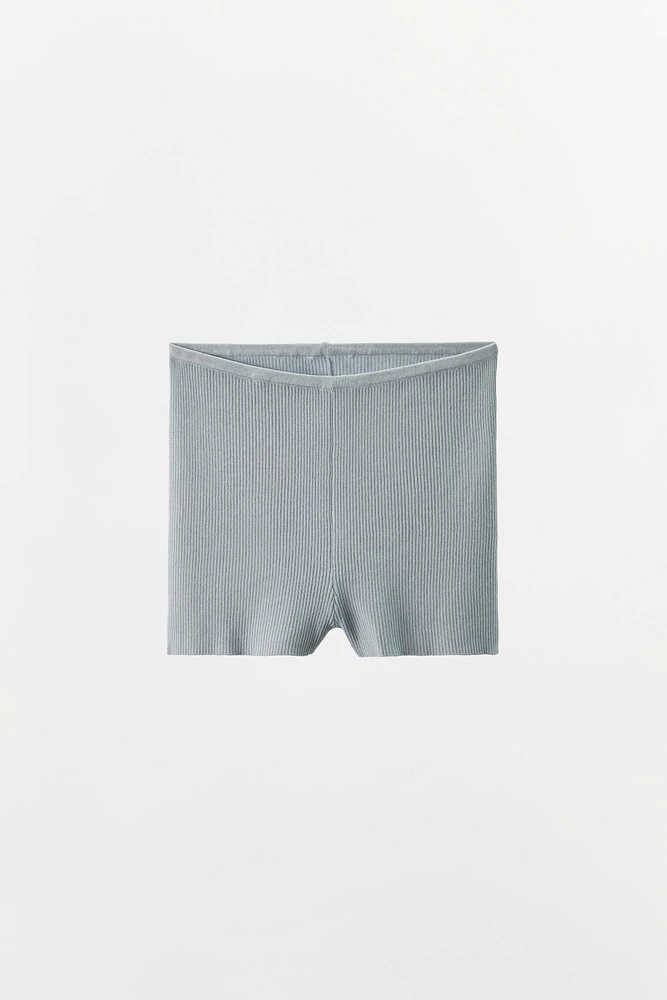 RIB KNIT SHORTS