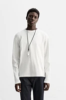 T-SHIRT À TEXTURE QUADRILLÉE