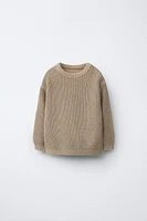 WASHED EFFECT KNIT SWEATER