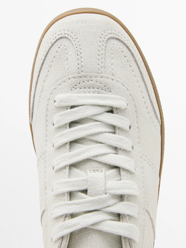 Tennis cuir effet craquelé