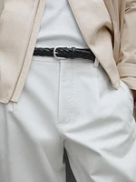 Pantalon relaxed fit en coton mélangé