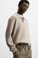 RIBBED KNIT POLO