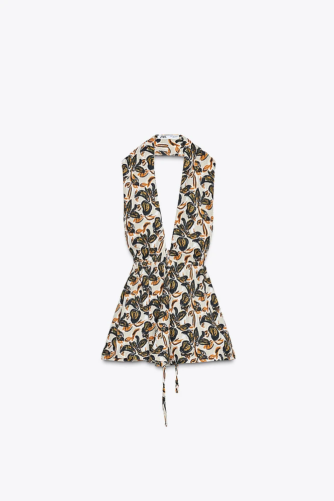 PRINTED HALTER TOP
