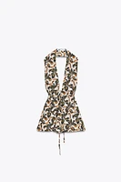 PRINTED HALTER TOP