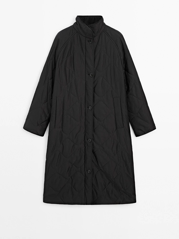 Diamond quilted coat