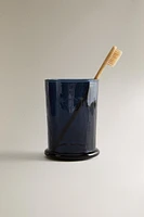 PORTE-BROSSES À DENTS BLEU VERRE RECYCLABLE