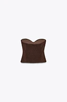 TOP BUSTIER PLIS AVEC LIN