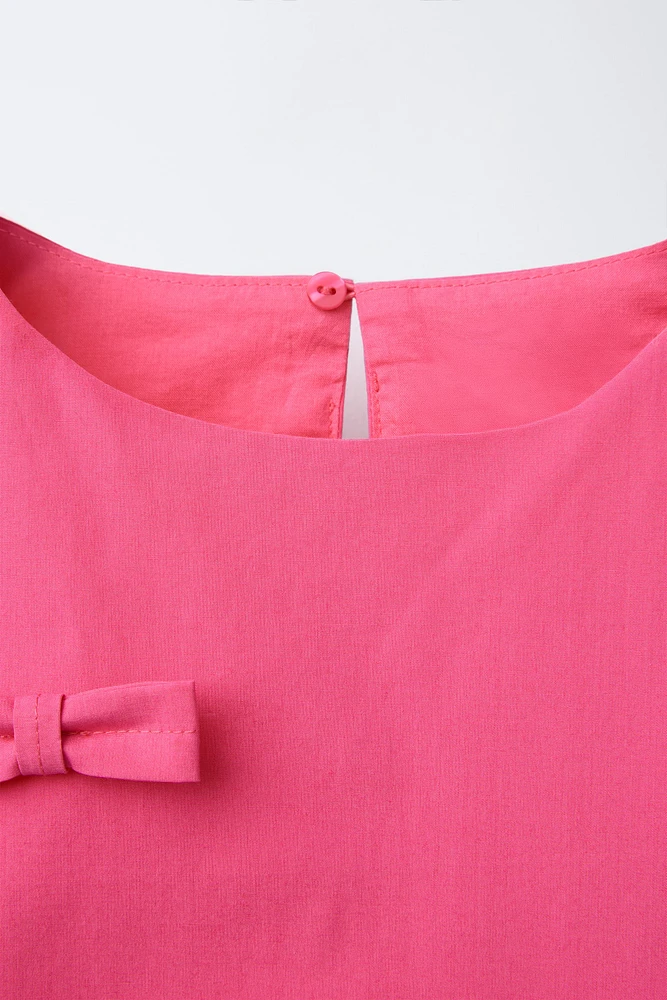 POPLIN DRESS WITH BOWS