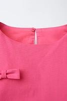 POPLIN DRESS WITH BOWS