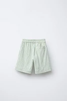TEXTURED PLAID SHORTS