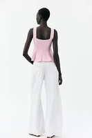 STRETCH PEPLUM VEST TOP