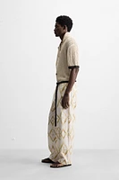 GEOMETRIC PRINT RELAXED FIT PANTS