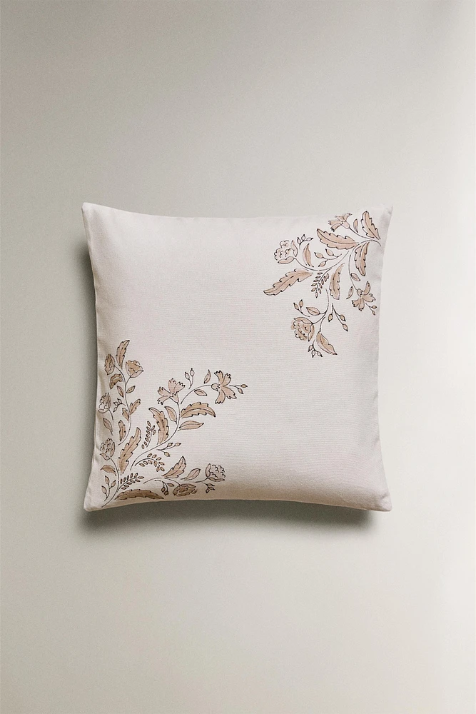 HOUSSE DE COUSSIN FLEURS