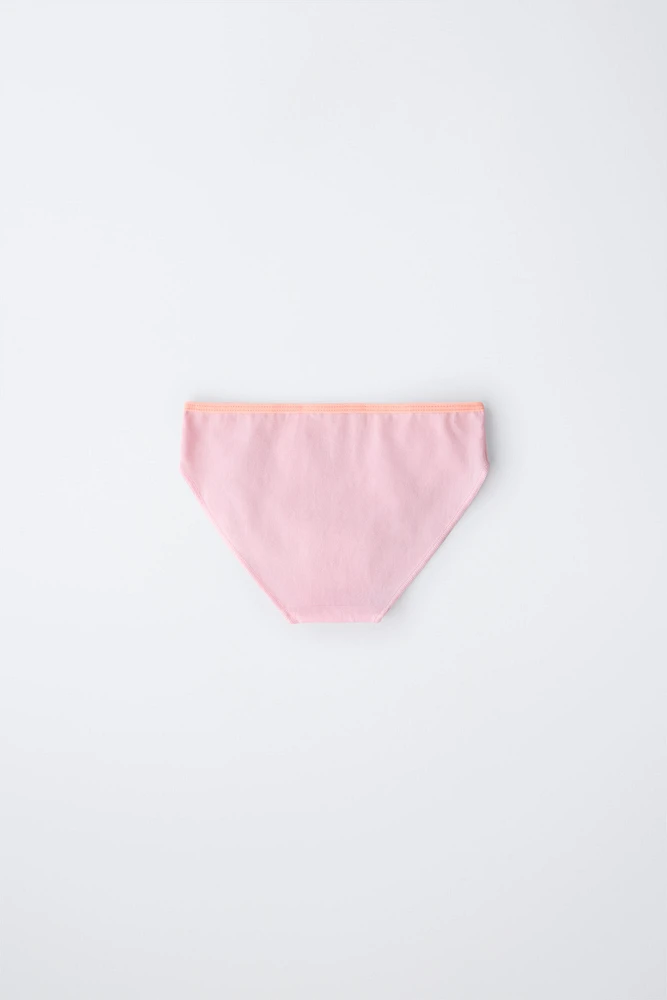 AGES 6-14 / SIX-PACK OF BRIEFS WITH FLUORESCENT DETAILS