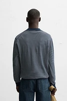 STRIPED KNIT POLO SHIRT