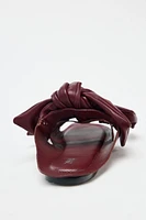 LEATHER BOW SANDALS
