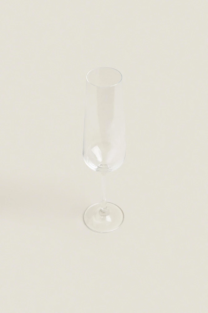 PLAIN BOHEMIA CRYSTAL FLUTE GLASS