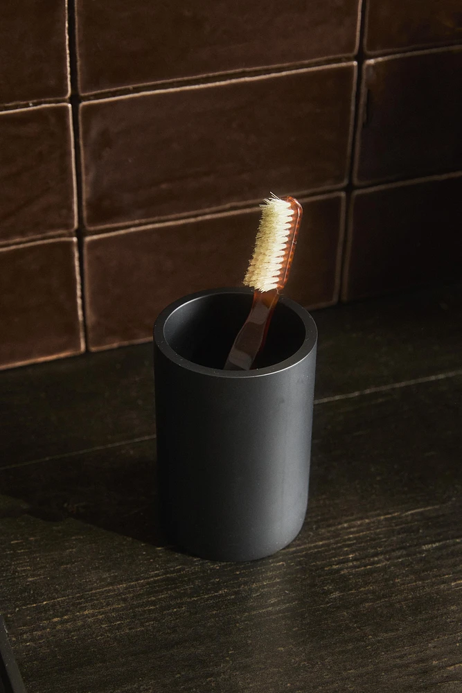 PORTE-BROSSES À DENTS RÉSINE NOIR