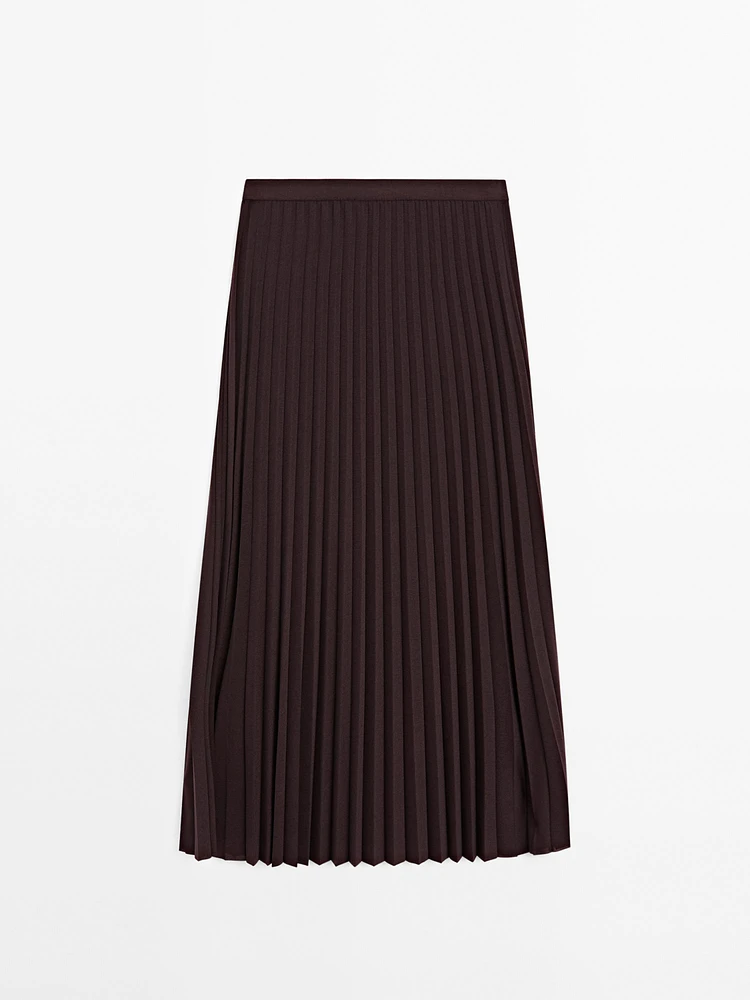 Long pleated flared skirt