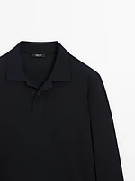 Pull polo en coton mélangé