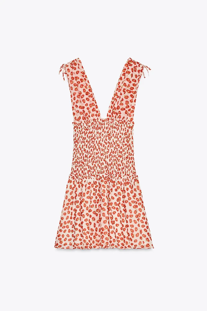 ROBE COURTE À IMPRIMÉ FLEURS
