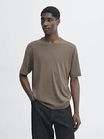 T-shirt en maille 100 % laine mérinos