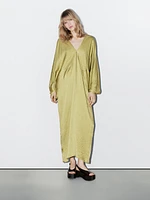 Flowing satin kimono dress - STUDIO