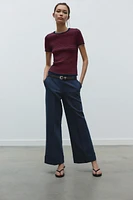 PANTALON AVEC CEINTURE ET REVERS