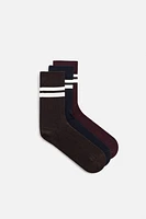 LOT DE 3 PAIRES CHAUSSETTES À BANDES