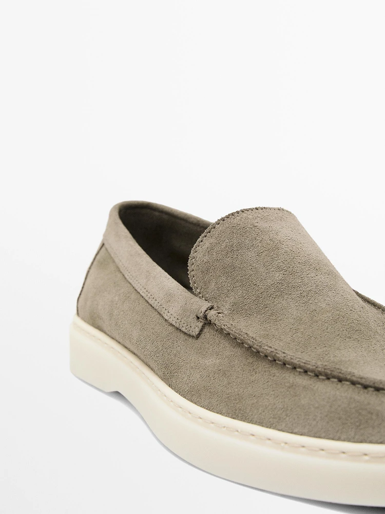 Split leather loafers