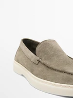 Split leather loafers