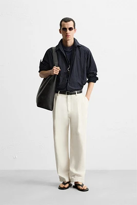 CRINKLED EFFECT COTTON SHIRT