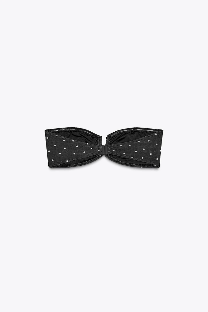 HAUT DE BIKINI EN TULLE À POIS