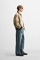WASHED EFFECT BOMBER JACKET
