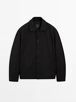 Wool blend buttoned jacket