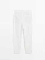Pantalon relaxed fit en coton mélangé