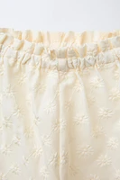 PANTALON DROIT FLEURS BRODÉES