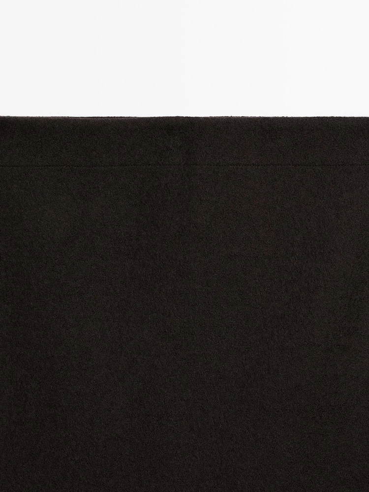 Long wool blend skirt with slit