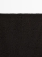 Long wool blend skirt with slit
