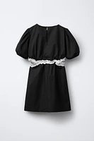 COLD SHOULDER RUFFLED DRESS