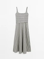 Robe midi ample à rayures
