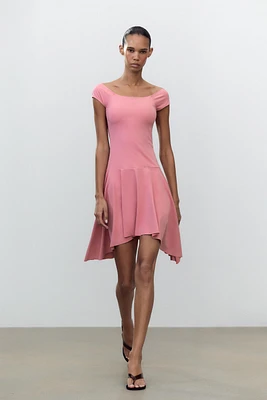 ASYMMETRIC HEM POLYAMIDE DRESS
