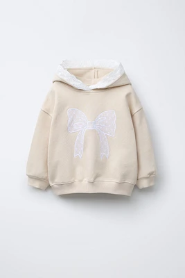 LACE BOW SWEATSHIRT