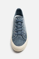 DISTRESSED FABRIC SNEAKERS