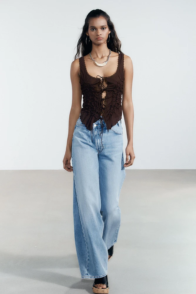 TIED RUCHED TOP