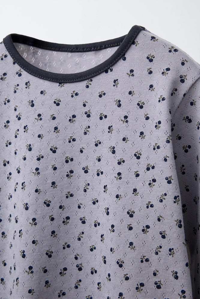 FLORAL POINTELLE TOP