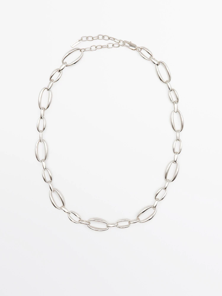 Collier chaîne à maillons argentée
